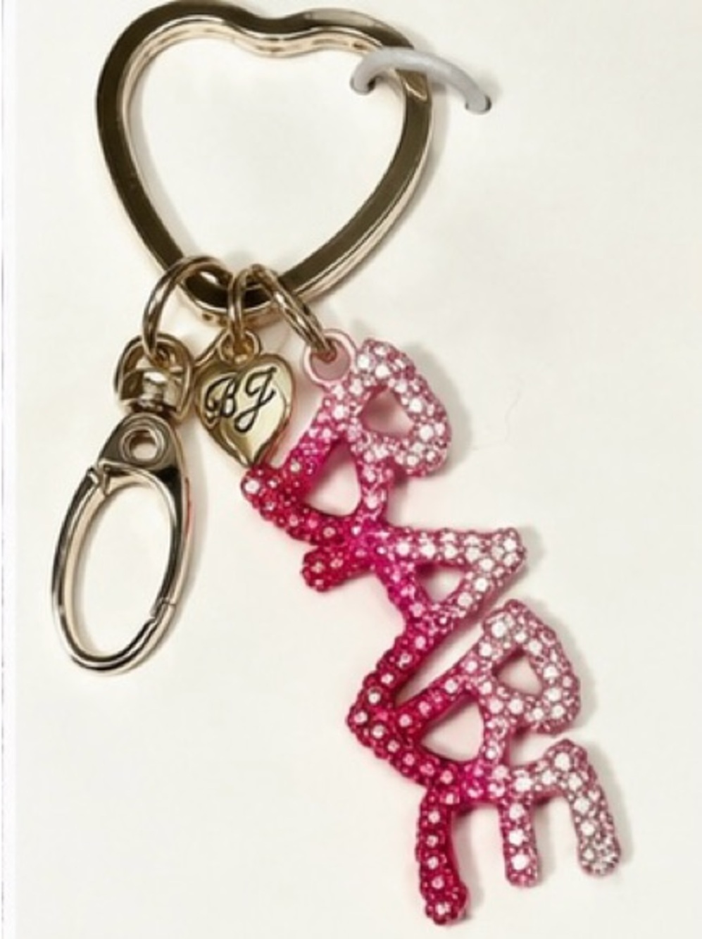 Betsey Johnson “BABE” Rhinestone Bag Charm Keychain NWT Pink Coquette Y2K
